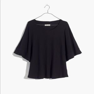 Madewell Texture + Thread Flutter Sleeve Black M
